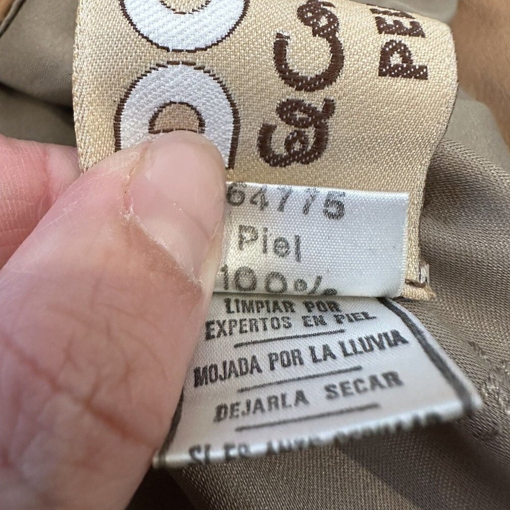 El Corte Ingles Donci Women's Camel Beige Tan Blazer Jacket 12 (42) Leather‎ - Picture 14 of 16